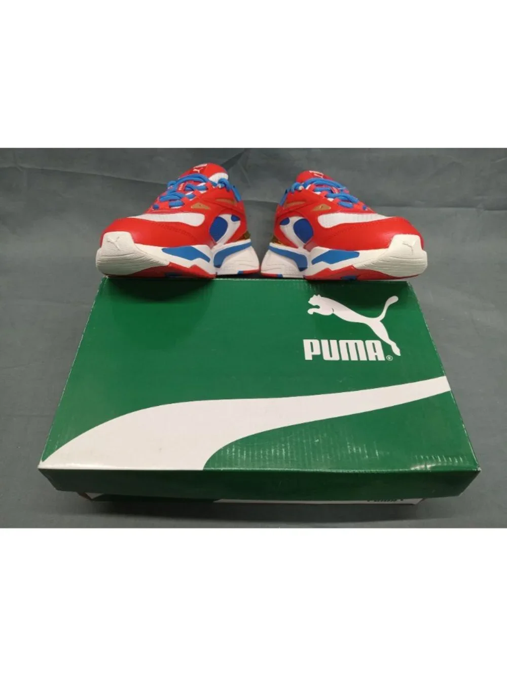 Puma RS-FAST RWB JR (GS) Sneaker White Red Strong Blue Boys Size 4.5 NEW IN BOX!